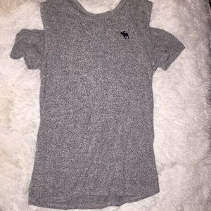 Girls Grey Nit Tee - Abercrombie Kids